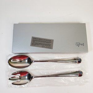 Gerity Georgian Silverplate Serving Salad Fork & Spoon Set 13" w/box